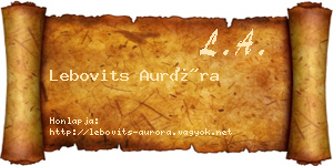 Lebovits Auróra névjegykártya